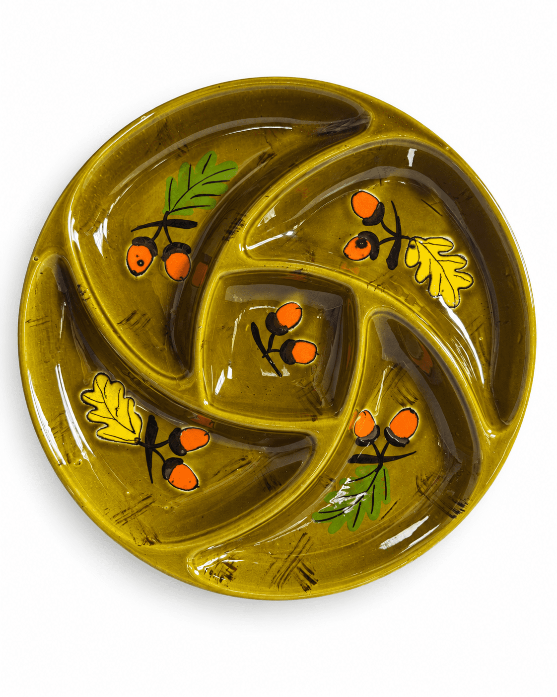 Poët-Laval vintage compartimentenschaal met herfstdecor